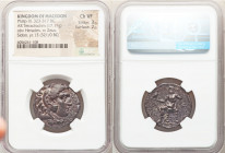 MACEDONIAN KINGDOM. Philip III Arrhidaeus (323-317 BC). AR tetradrachm 25mm, 17.17 gm, 12h). NGC Choice VF 3/5 - 2/5. Sidon, dated Regnal Year 13 of A...
