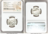 ATTICA. Athens. Ca. 440-404 BC. AR tetradrachm (22mm, 17.20 gm, 7h). NGC MS 5/5 - 4/5. Mid-mass coinage issue. Head of Athena right, wearing crested A...