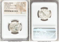 ATTICA. Athens. Ca. 440-404 BC. AR tetradrachm (25mm, 17.13 gm, 4h). NGC Choice AU 5/5 - 4/5. Mid-mass coinage issue. Head of Athena right, wearing cr...