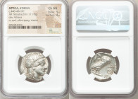 ATTICA. Athens. Ca. 440-404 BC. AR tetradrachm (24mm, 17.18 gm, 1h). NGC Choice AU 5/5 - 4/5. Mid-mass coinage issue. Head of Athena right, wearing cr...