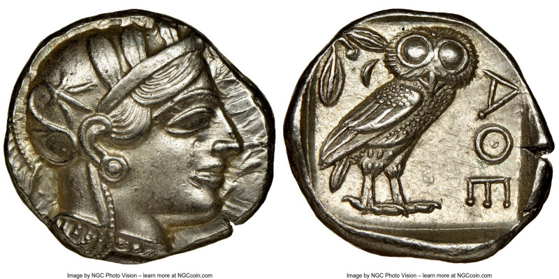 ATTICA. Athens. Ca. 440-404 BC. AR tetradrachm (24mm, 17.18 gm, 5h). NGC Choice ...