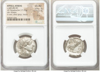 ATTICA. Athens. Ca. 440-404 BC. AR tetradrachm (23mm, 17.22 gm, 1h). NGC Choice AU 5/5 - 4/5, scuff. Mid-mass coinage issue. Head of Athena right, wea...