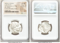 ATTICA. Athens. Ca. 440-404 BC. AR tetradrachm (24mm, 17.19 gm, 10h). NGC Choice AU 5/5 - 3/5. Mid-mass coinage issue. Head of Athena right, wearing c...
