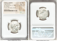 ATTICA. Athens. Ca. 440-404 BC. AR tetradrachm (25mm, 17.17 gm, 6h). NGC Choice AU 4/5 - 4/5. Mid-mass coinage issue. Head of Athena right, wearing cr...