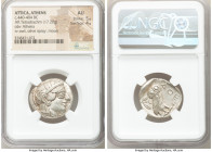 ATTICA. Athens. Ca. 440-404 BC. AR tetradrachm (24mm, 17.20 gm, 10h). NGC AU 5/5 - 4/5. Mid-mass coinage issue. Head of Athena right, wearing crested ...