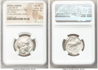 ATTICA. Athens. Ca. 440-404 BC. AR tetradrachm (24mm, 17.13 gm, 2h). NGC Choice XF 5/5 - 4/5. Mid-mass coinage issue. Head of Athena right, wearing cr...
