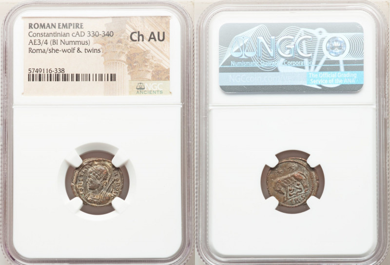 Constantinople Commemorative (ca. AD 330-340). AE3 or BI nummus (16mm, 11h). NGC...