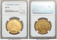 Jose I gold 6400 Reis 1775-R AU55 NGC, Rio de Janeiro mint, KM172.2. Golden luster and great eye appeal. 

HID09801242017

© 2020 Heritage Auction...