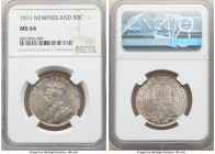 Newfoundland. George V 50 Cents 1911 MS64 NGC, Ottawa mint, KM12. Pastel pomegranate toning with underlying mint bloom. 

HID09801242017

© 2020 H...