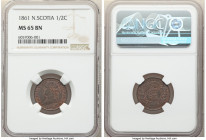 Nova Scotia. Victoria 1/2 Cent 1861 MS65 Brown NGC, London mint, KM7. Dark brown with residual red in recesses. 

HID09801242017

© 2020 Heritage ...