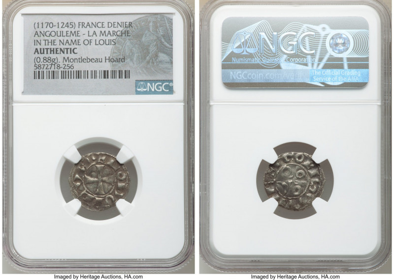 La Marche. Hugh IX-X 3-Piece Lot of Certified Deniers ND (1170-1245) Authentic N...