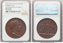 Napoleon bronze "Rhine Confederation" Medal 1806-Dated MS64 Brown NGC, Bram-534. 41mm. By Andrieu & Brenet. NAPOLEON EMP ET ROI His laureate bust righ...
