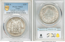 Republic 5 Francs 1849-A MS64 PCGS, Paris mint, KM756.1, F-326, Gad-683. Hercules group.

HID09801242017

© 2020 Heritage Auctions | All Rights Re...