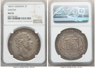 Saxony. Friedrich August II 2 Taler 1854-F AU53 NGC, Dresden mint, KM1183. Dove gray toning with multi-colored undertones. 

HID09801242017

© 202...