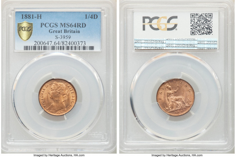 Victoria Farthing 1881-H MS64 Red PCGS, Heaton mint, KM753, S-3959.

HID098012...