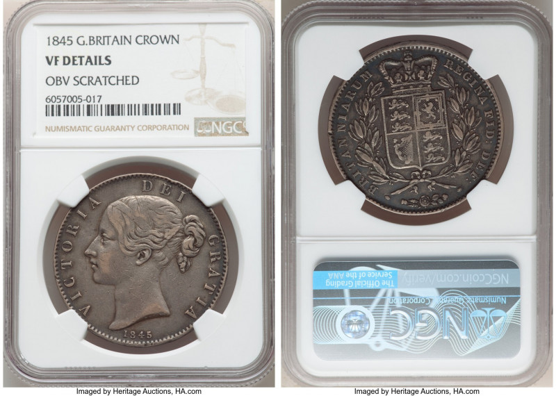 Victoria Crown 1845 VF Details (Obverse Scratched) NGC, KM741, S-3882.

HID098...