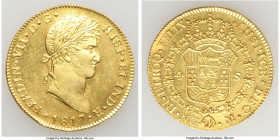 Ferdinand VII gold 4 Escudos 1817 NG-M AU (Altered Surface), Nueva Guatemala mint, KM73, Cal-1694 (prev. Cal-129). The only emission of Ferdinand VII ...