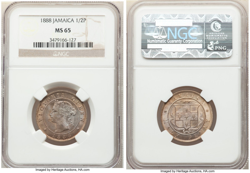 British Colony. Victoria 1/2 Penny 1888 MS65 NGC, Royal mint, KM16.

HID098012...