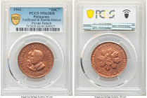 Republic copper Private Pattern "Ferdinand & Imelda Marcos" 50 Centavos 1966 MS63 Red and Brown PCGS, KM-PnA28. Private Pattern. 

HID09801242017
...