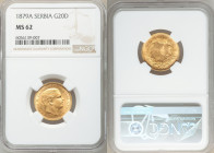 Milan I gold 20 Dinara 1879-A MS62 NGC, Paris mint, KM14. 

HID09801242017

© 2020 Heritage Auctions | All Rights Reserved