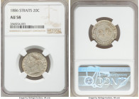 British Colony. Victoria Pair of Certified 20 Cents AU58 NGC, KM12. Includes (1) 1886 dated and (1) 1898 dated. Sold as is, no returns. 

HID0980124...