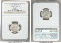 Geneva. Canton Pair of Certified Centimes NGC, 1) 5 Centimes 1840 - MS65+, KM131 2) 25 Centimes 1847 - MS64, KM134 Sold as is, no returns. 

HID0980...