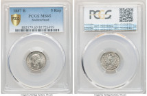 Confederation 5 Rappen 1887-B MS65 PCGS, Bern mint, KM26. Scarce date, choice uncirculated. 

HID09801242017

© 2020 Heritage Auctions | All Right...