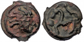 GAUL, Northwest. Senones (ca 100-50 BC) Potin Unit 
Celtic head right 
Rev: Abstract horse left; pellet to left and below. 
Depeyrot, NC V, 145; D&T 2...