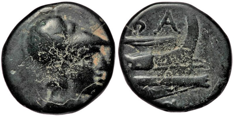 Kingdom of Macedon, Demetrios I Poliorketes AE Salamis, circa 300-295 BC. 
Helme...
