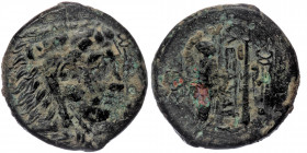 KINGS OF MACEDON. Alexander III 'the Great' (336-323 BC) AE18
Obv: Head of Herakles right, wearing lion skin.
Rev: AΛEΞANΔPOY - Bow-in-quiver and club...