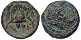 KINGS OF MACEDON. Alexander III 'the Great' (336-323 BC). Ae. Milet or Mylasa.
Macedonian shield with pellet in three circles on boss.
Rev: Macedonian...
