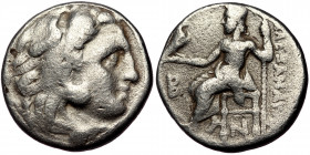 MACEDONIAN KINGDOM. Alexander III the Great (336-323 BC). AR drachm 
Early posthumous issue of "Colophon," ca. 310-301 BC. 
Head of Heracles right, we...