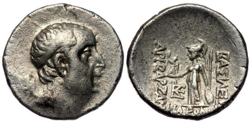 CAPPADOCIAN KINGDOM. Ariobarzanes I Philoromaeus (96-66/3 BC). AR Drachm
Diademe...