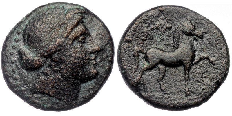 AEOLIS. Kyme. (Circa 250-200 BC). AE
Diademed head of amazon Kyme right. 
Rev: K...