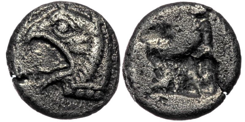 IONIA. Phokaia (c. 521-478 BC) AR Triobol 
Head of a griffin to left, with point...