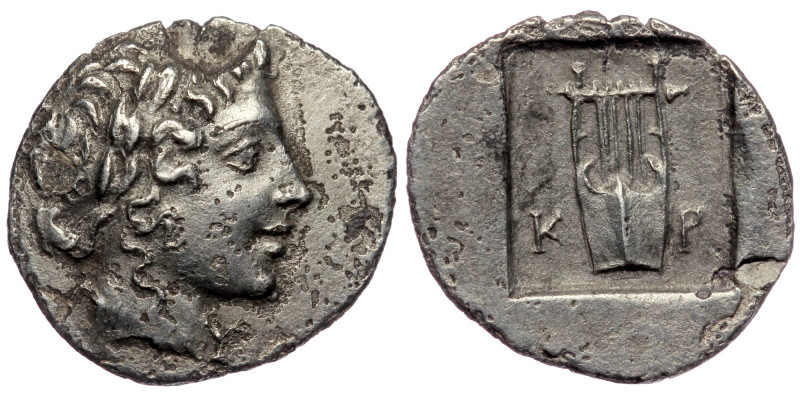 LYCIAN LEAGUE. Cragus. Ca. 1st century BC. AR hemidrachm. 
Laureate head of Apol...