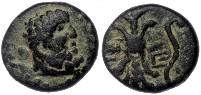 PISIDIA. Selge. Ae (2nd-1st centuries BC).
Head of Herakles right, with club ove...