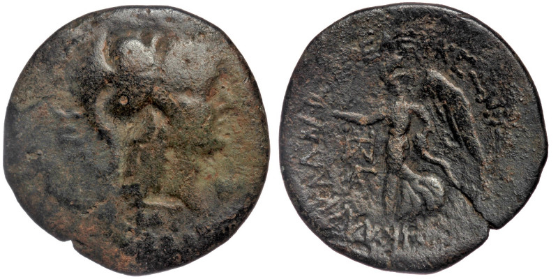 CILICIA. Seleukeia ad Kalykadnon (Circa 150-50 BC) AE
Helmeted head of Athena ri...