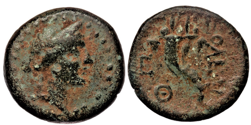 CILICIA. Soloi (ca 1st century BC) AE19
Obv: Head of Artemis right, wearing step...