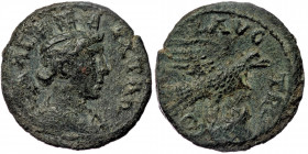 TROAS. Alexandreia. Pseudo-autonomous. Time of Gallienus (260-268) AE21
Obv: COL TRO AV - Turreted and draped bust of Tyche right; vexillum to left.
R...