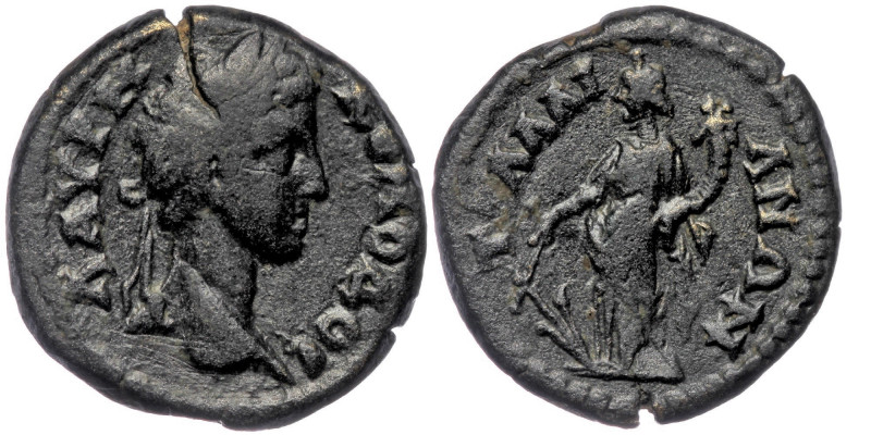 LYDIA. Tralleis. Commodus (177-192). AE
 Λ AVPH KOMOΔOC. /Laureate head right.
R...