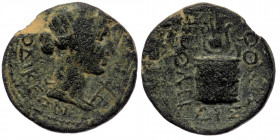 Phrygia, Laodicea ad Lycum, time of Tiberius, magistrate Pythes Pythou (in office for the second time) AE14
Obverse: ΛΑΟΔΙΚΕΩΝ; laureate bust of Apoll...