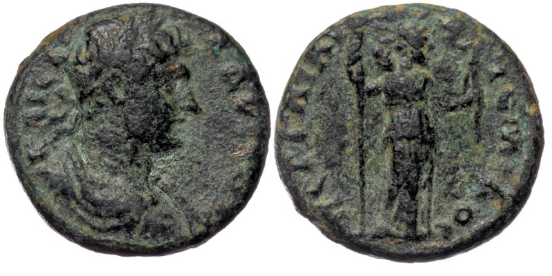 PAMPHYLIA, Perge Hadrian (118-137), AE14
ΑΔΡΙΑΝΟϹ ΚΑΙϹΑΡ - laureate and cuirasse...