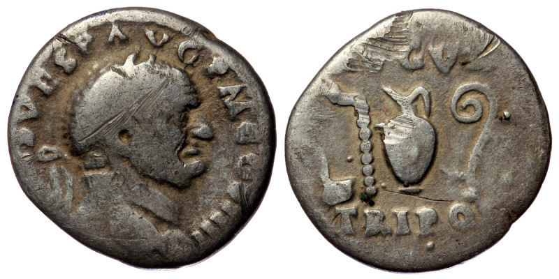 Vespasian (69-79) AR Denarius, Rome 72-73
IMP CAES VESP AVG P M COS IIII - Laure...