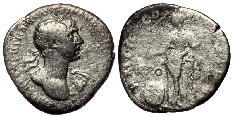 Trajan (98–117) AR Denarius Autumn 116-August 117, AR 3.44 g. 
IMP CAES NER TRA[...