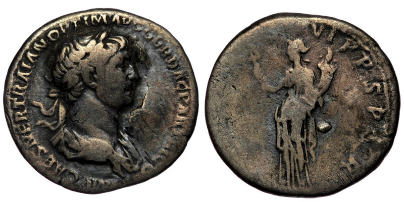 Trajan (98-117) AR Denarius, Rome, autumn 116-August 117. 
IMP CAES NER TRAIANO ...