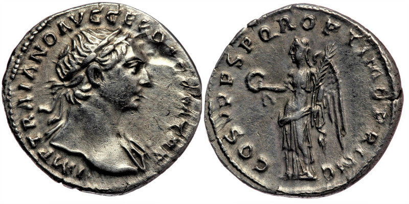 Trajan (AD 98-117). AR Denarius. Rome, AD 103-111. 
IMP TRAIANO AVG GER DAC P M ...