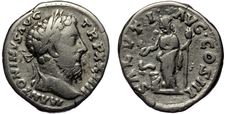 MARCUS AURELIUS (161-180). Denarius. Rome.
M ANTONINVS AVG TR P XXIIII - Laureat...