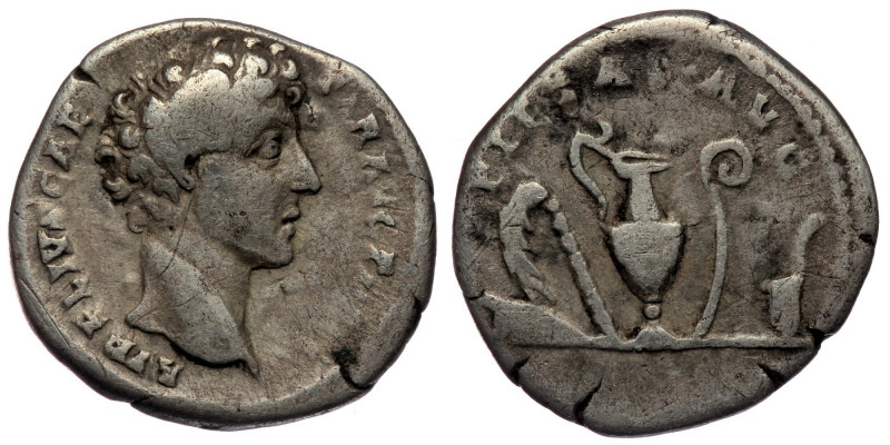 Marcus Aurelius (Caesar, 139-161) AR Denarius Rome, 142. 
AVRELIVS CAESAR AVG PI...