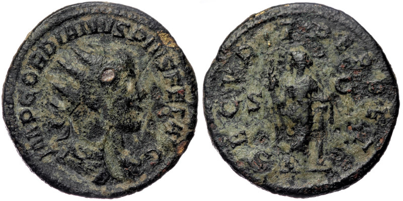 Gordian III (AD 238-244). AE Dupondius, Rome mint.
Obv: IMP GORDIANVS PIVS FEL A...